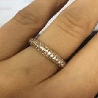 Detalhes do produto Anel aparador de aliança 3 fileiras de zirconias