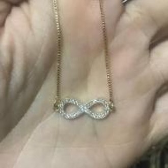 Detalhes do produto Colar veneziana com pingente infinito cravejado