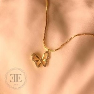 Detalhes do produto Pulseira Borboleta Cravejada Cordão Veneziana
