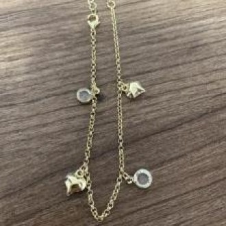 Detalhes do produto Pulseira com coração e zirconias