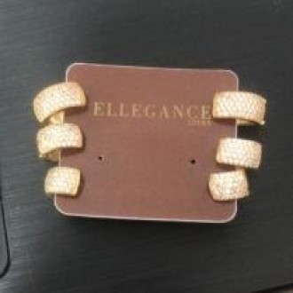 Detalhes do produto Trio de argolas pavê 5 fileiras de zirconia