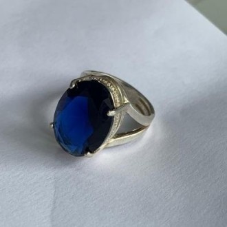 Detalhes do produto Anel Prata Cravejado com Pedra Natural Azul