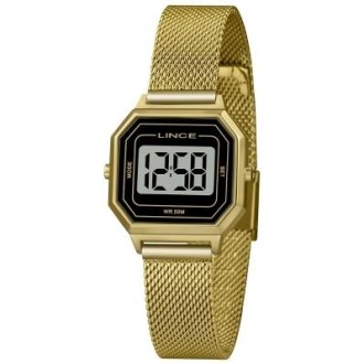 Detalhes do produto Relógio Lince Quartz Digital Dourado Fundo Preto