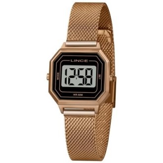 Detalhes do produto Relógio Lince Quartz Digital Rose com Fundo Preto