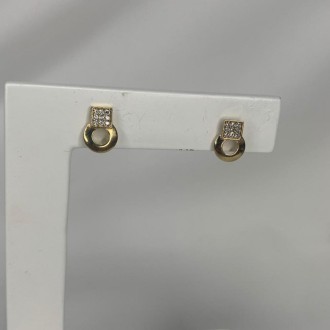 Detalhes do produto Brinco Circulo com Quadrado Cravejado