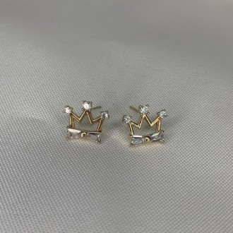 Detalhes do produto Brinco Coroa 3 Pontos de Zirconia