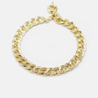Detalhes do produto Pulseira Luxo com elos cravejados