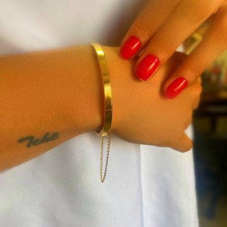 Detalhes do produto Pulseira Bracelete liso com corrente