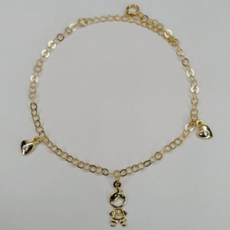 Detalhes do produto pulseira menino com corações cristal