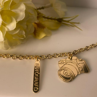 Detalhes do produto Pulseira elo português fino profissão Fotografo