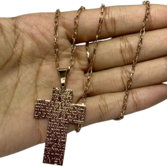 Detalhes do produto Corrente abaulada Crucifixo Masculino