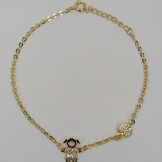 Detalhes do produto Pulseira Menina com Pingente Coração