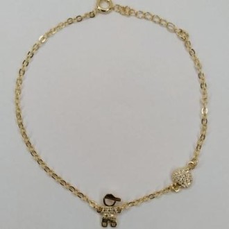 Detalhes do produto Pulseira Menino com Pingente Coração