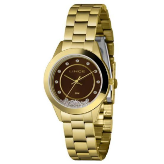 Detalhes do produto relogio Lince dourado marron