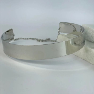 Detalhes do produto Colar Gargantilha Aro Branco Grosso