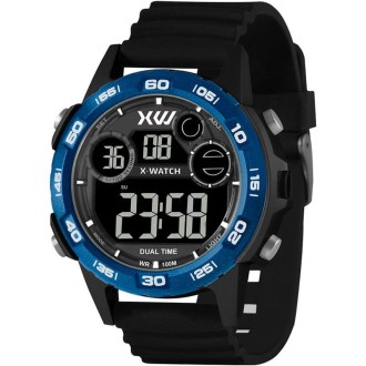 Detalhes do produto Relógio Digital Masculino Preto com Detalhes Azul