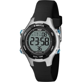 Detalhes do produto Relógio Digital Masculino Preto Detalhes Grafite e Azul