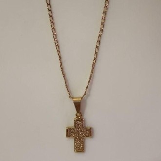 Detalhes do produto Colar Masculino elo simples Cruz Com Detalhes