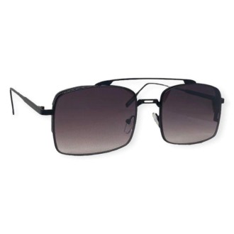 Detalhes do produto Oculos Quadrado Aviador Lente Escura Armação Preta