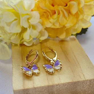 Detalhes do produto Brinco Argola Click Com Borboleta Lilas