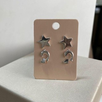 Detalhes do produto Brinco prata 925 trio estrela, golfinho e coração
