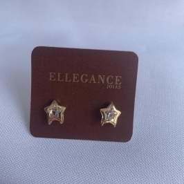 Brinco Estrela com Pedra de Zircônia