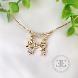 Colar Veneziana Pingente casal