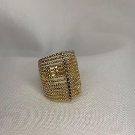 Anel 14 Linhas com Pontos de Luz Preto