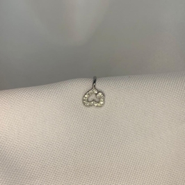 Brinco Piercing Fake Coração Cravejado Vazado