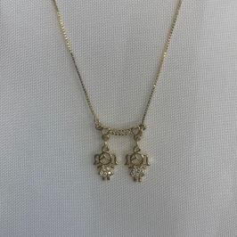 Colar 2 Meninas Cravejadas