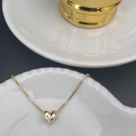 Colar Com Pingente Coração Liso