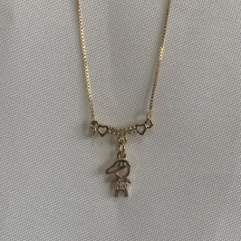 Colar Pingente Menino Cravejado