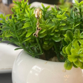 Pingente Osso Cravejado para Pulseira Réplica Pandora