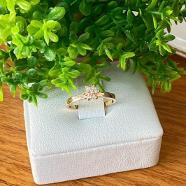 Anel solitario florzinha zirconias