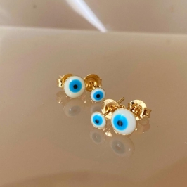 Brinco fixo duplo de olho grego