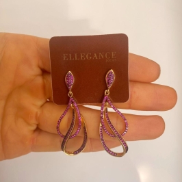 Brinco luxo zirc rubi