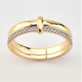 Anel aliança 1 lisa e 1 cravejada