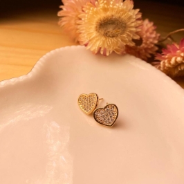 Brinco Coração Cravejado