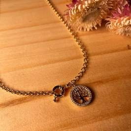 Colar portugues com fecho boia e arvore da vida