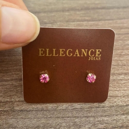 Brinco ponto de luz G rosa