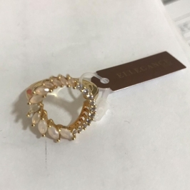 anel folhado com pontinho de luz