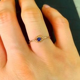 Anel olho cristal azul