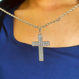 Colar baiano cruz cravejada