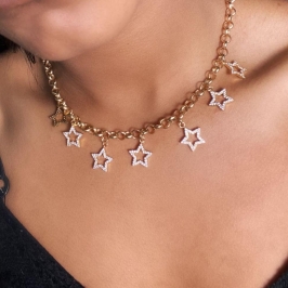 Choker estrelas cravejada