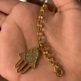 Pulseira elo potgues mao de fatima