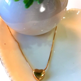 colar coração liso passante