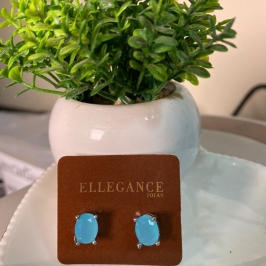 Brinco cristal 4 garras azul