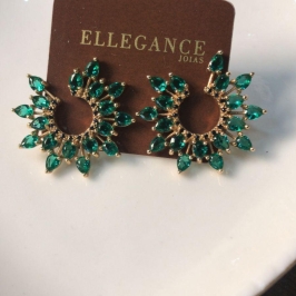 brinco cristal estilo flor