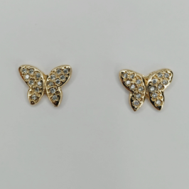brinco borboleta pequena com zircônia cristal