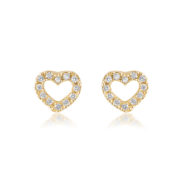 Brinco coração cravejado